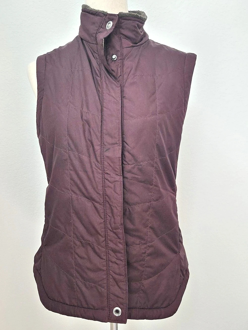 Womens REI Coop Quilted Fleece-Lined Vest Purple Plum 2009 Outdoor Gorpcore
